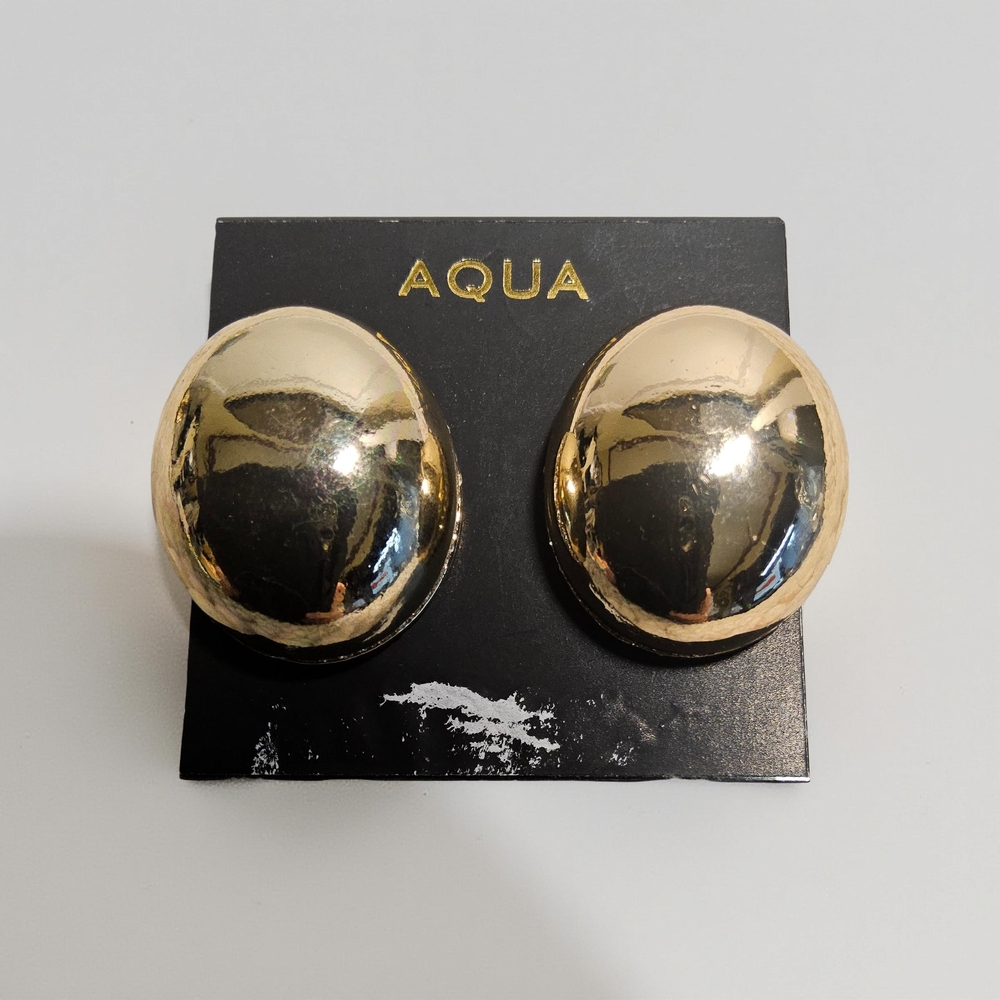 Aqua GoldTone Earrings with white accents